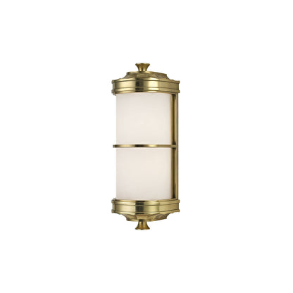 Albany Wall Light in Aged Brass.