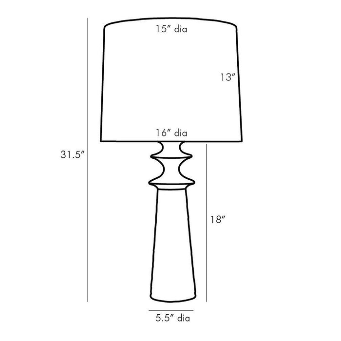 Albright Table Lamp - line drawing.