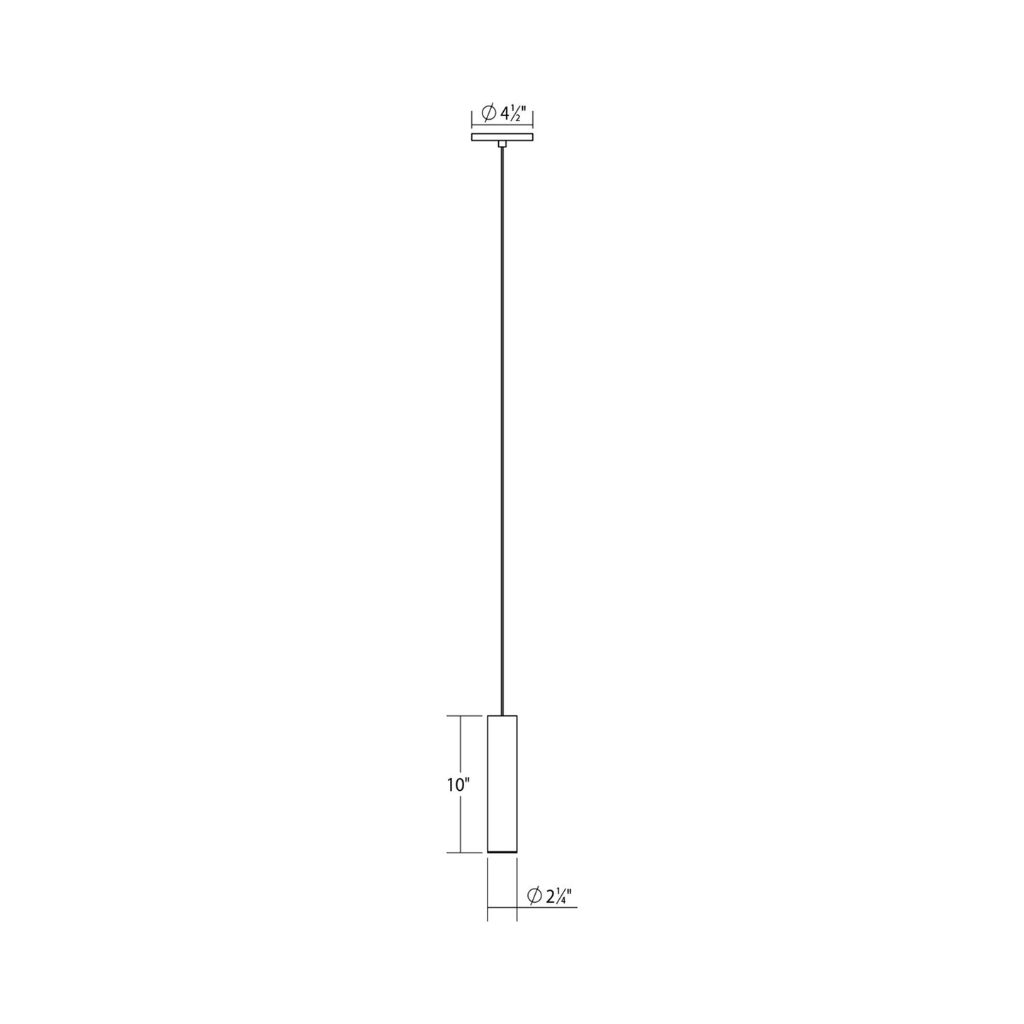 ALC™ LED Pendant Light - line drawing.