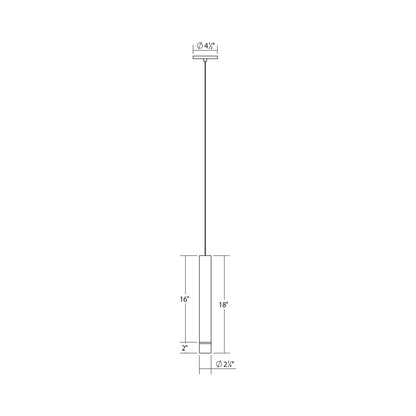 ALC™ LED Pendant Light - line drawing.