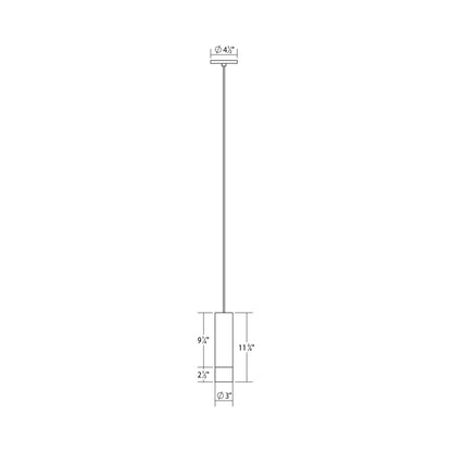 ALC™ LED Pendant Light - line drawing.