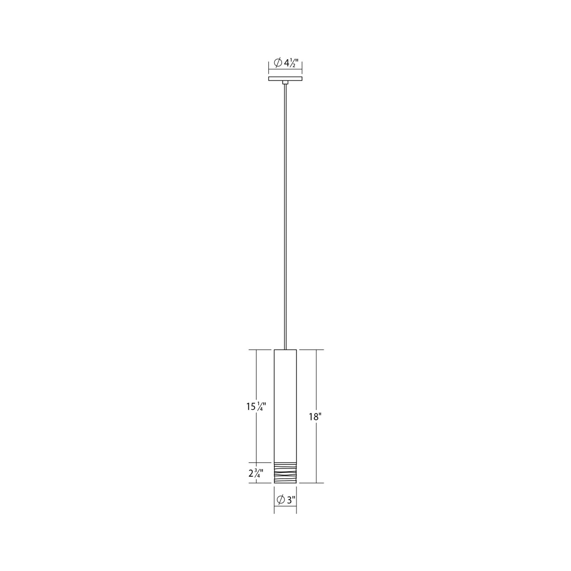 ALC™ LED Pendant Light - line drawing.