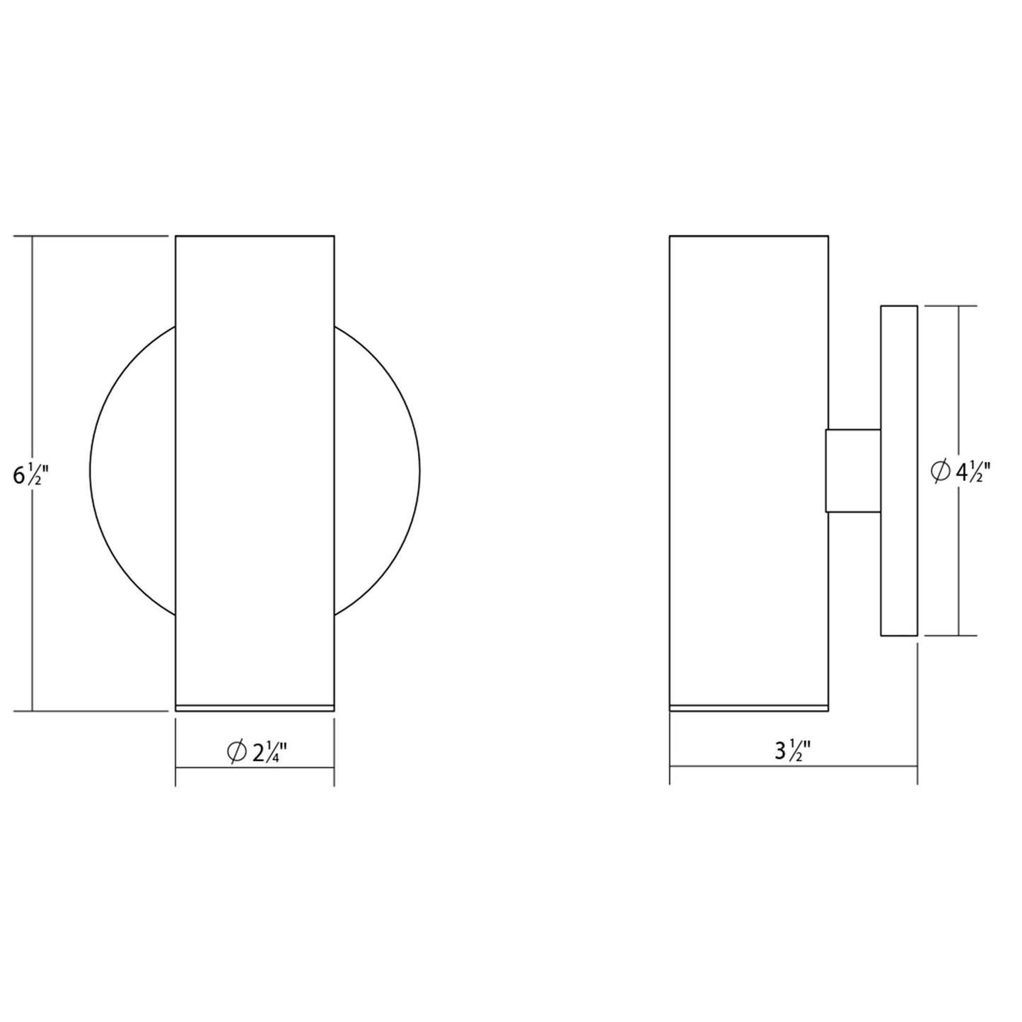 ALC™ LED Wall Light - line drawing.