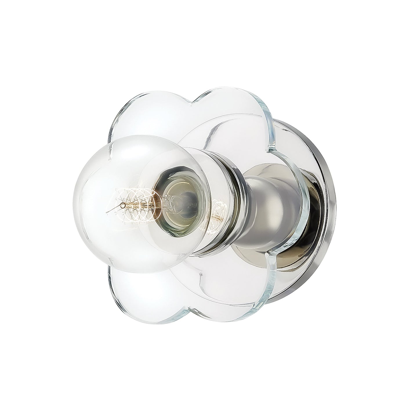 Alexa Wall Light in Polished Nickel.