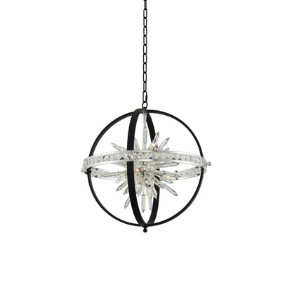 Angelo Pendant Light in Matte Black/Polished Silver (Medium).