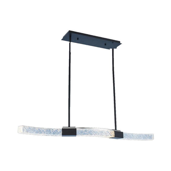 Athena LED Linear Pendant Light in Matte Black and Polished Nickel.