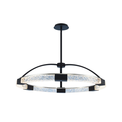 Athena LED Pendant Light in Matte Black an Polished Nickel.