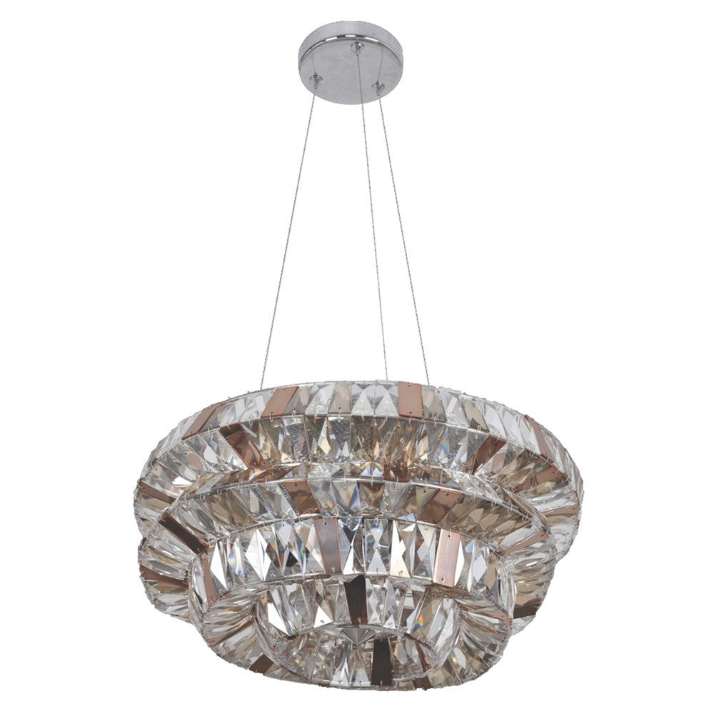 Gehry Chrome Crystal LED Geometric Chandelier
