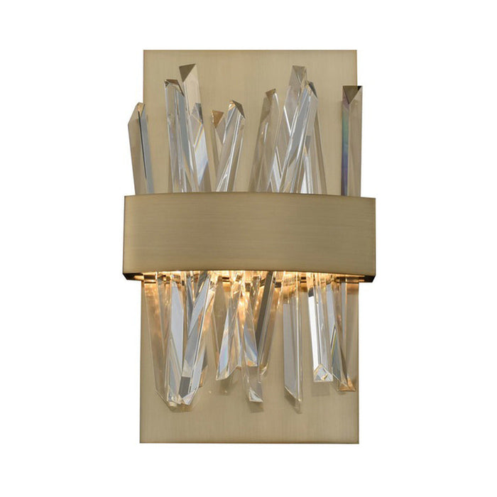 Glacier LED ADA Wall Light in Brushed Champagne Gold.