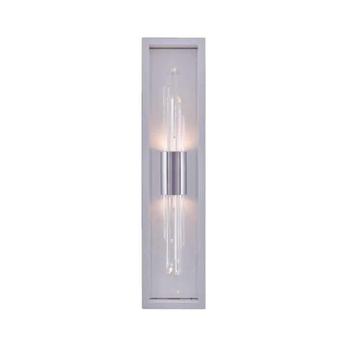 Lucca Outdoor LED Wall Light in Polished Chrome & Matte White.