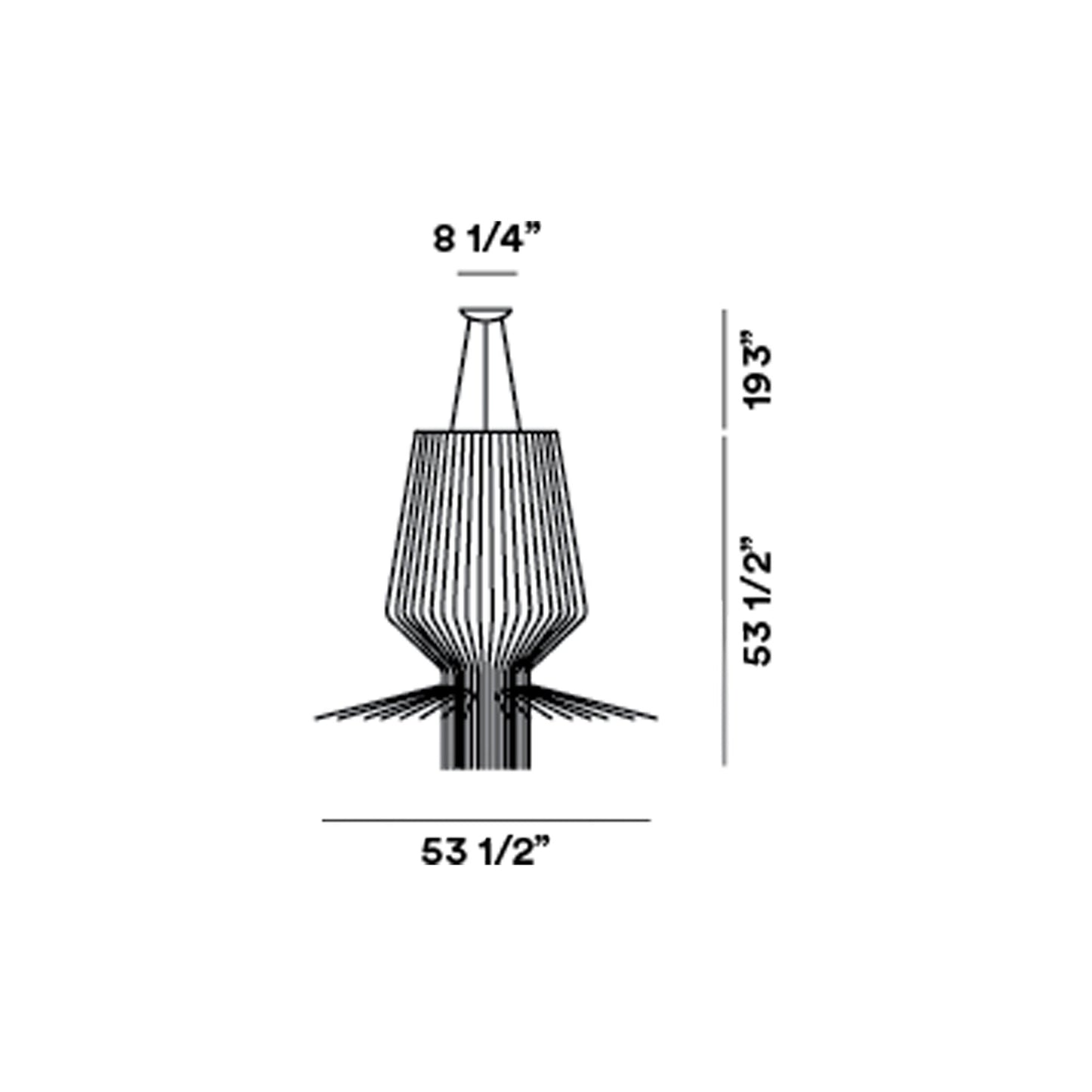 Allegro Assai Suspension Light - line drawing.