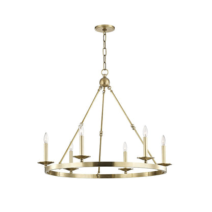 Allendale Chandelier in 6-Light/Aged Brass.