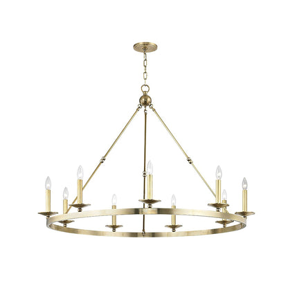 Allendale Chandelier in 9-Light/Aged Brass.