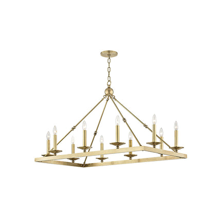 Allendale Chandelier in 10-Light/Aged Brass.