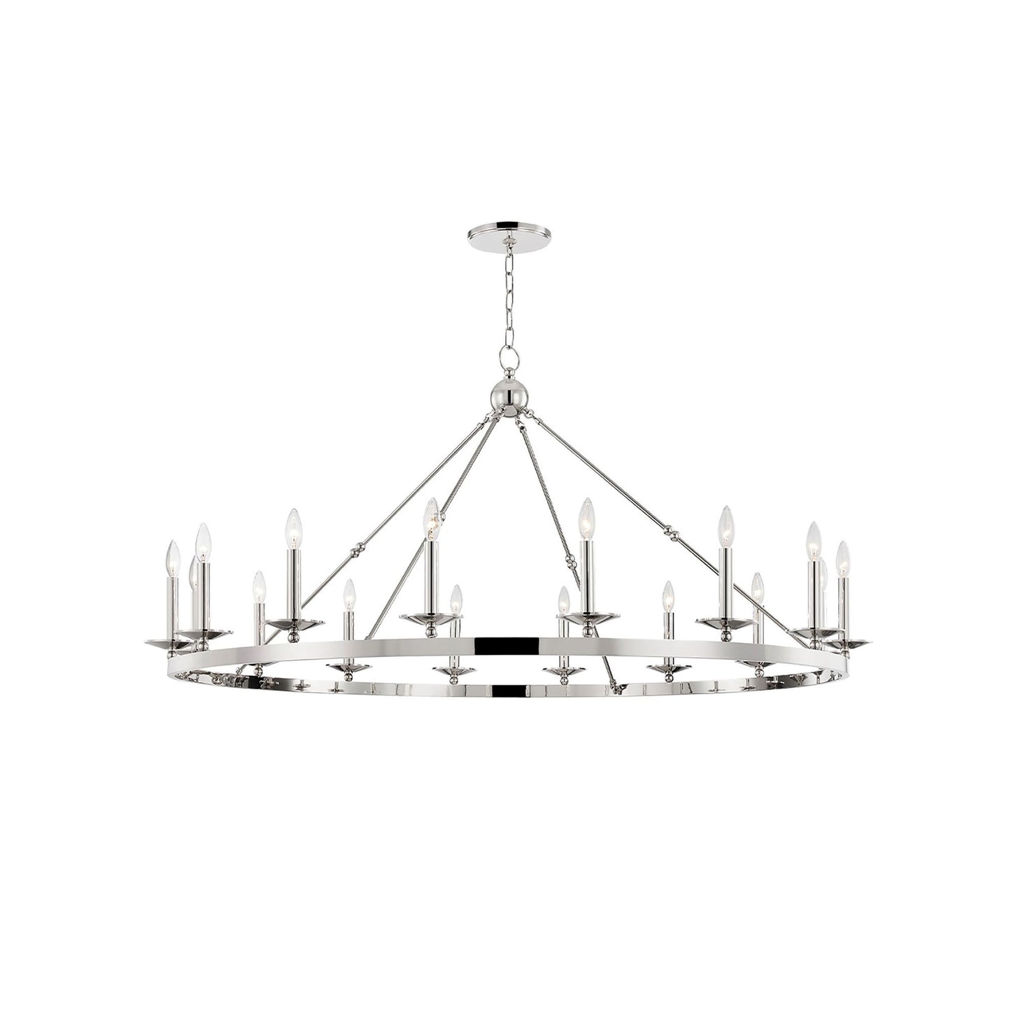 Allendale Chandelier in 16-Light/Polished Nickel.