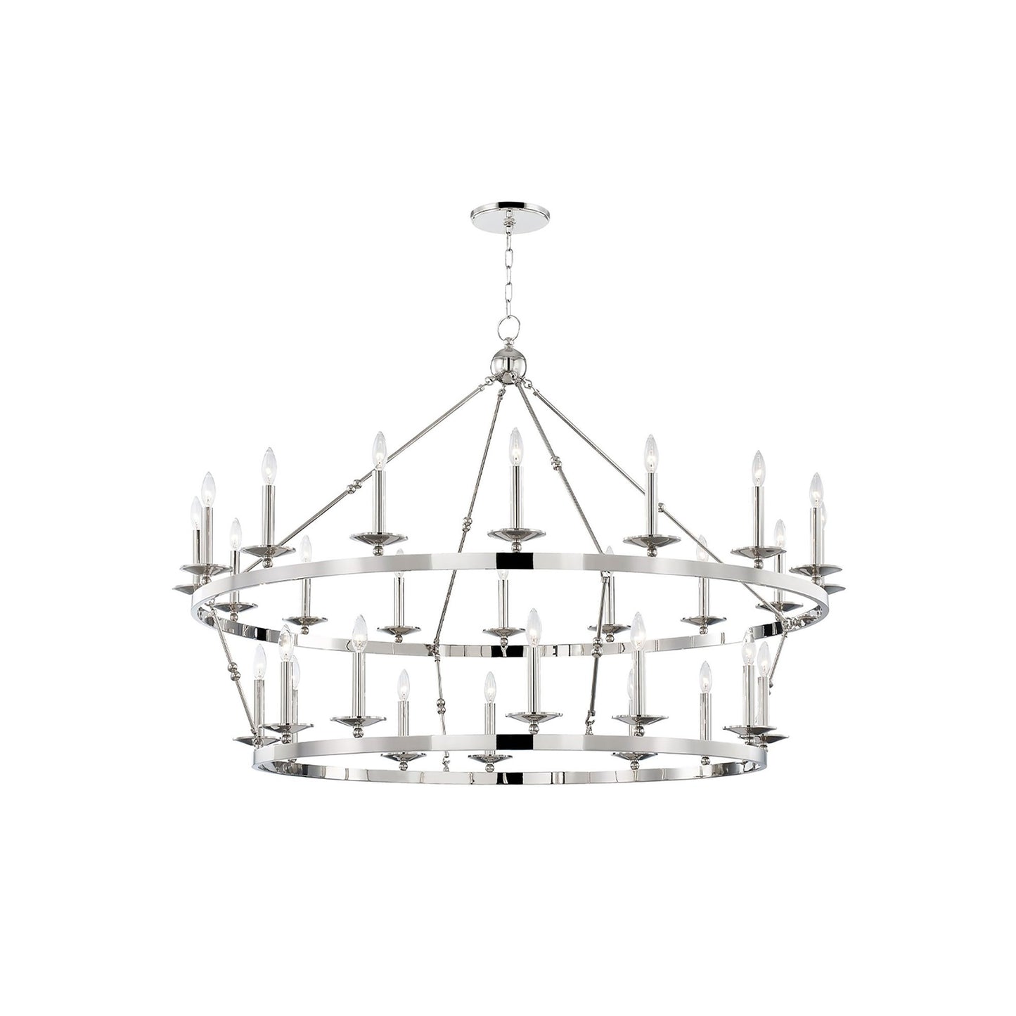 Allendale Chandelier in 28-Light/Polished Nickel.