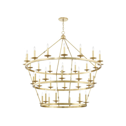 Allendale Chandelier in 36-Light/Aged Brass.