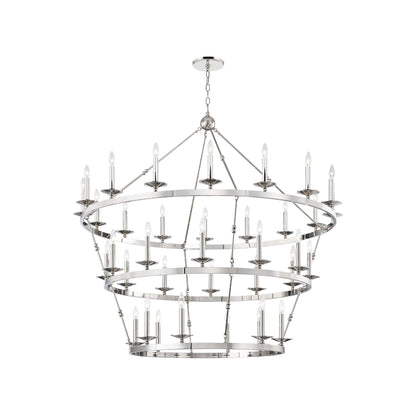 Allendale Chandelier in 36-Light/Polished Nickel.