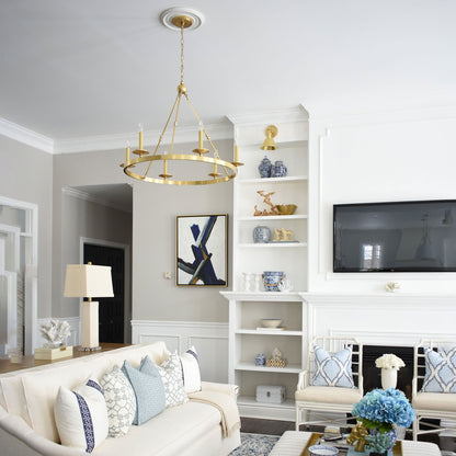 Allendale Chandelier in living room.