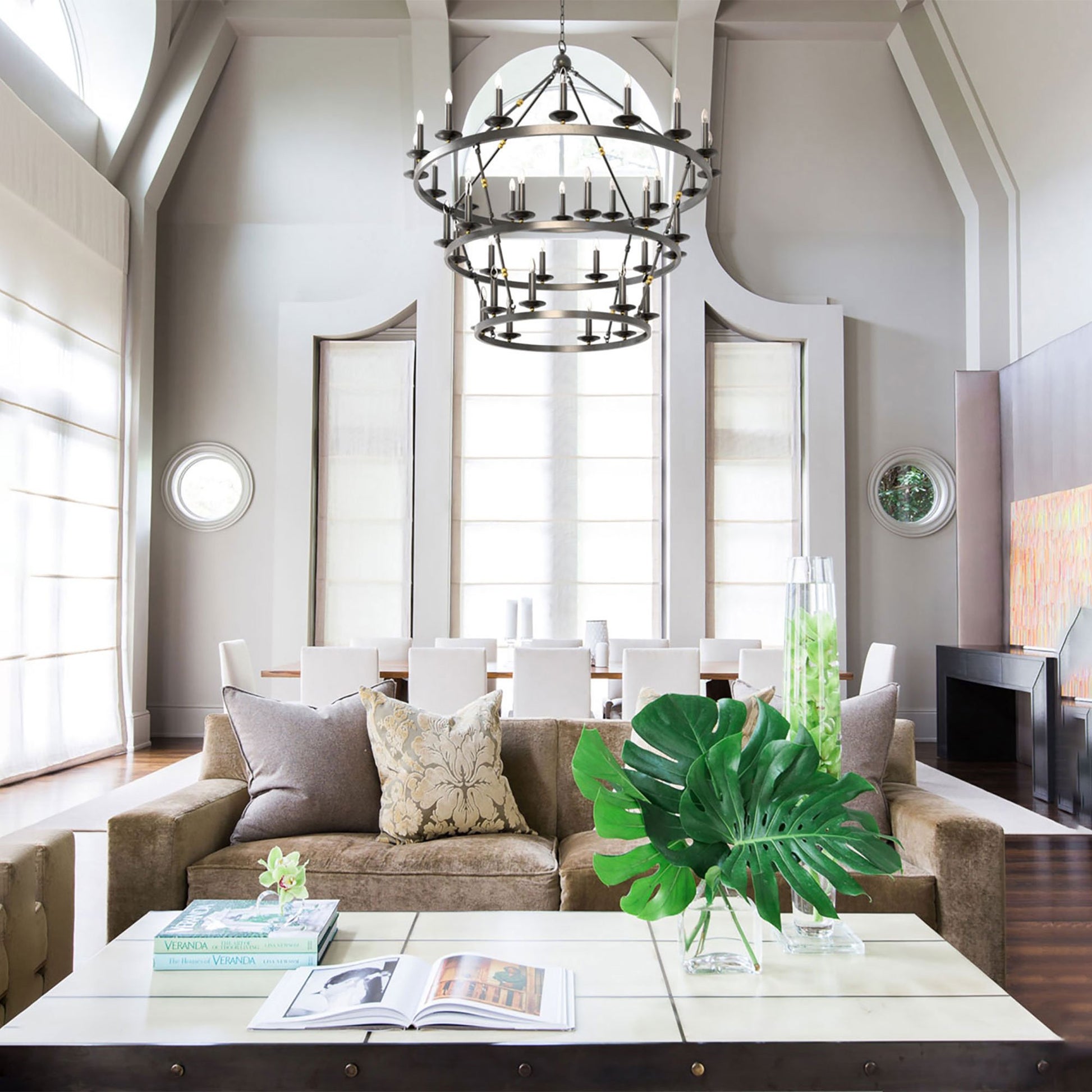 Allendale Chandelier in living room.