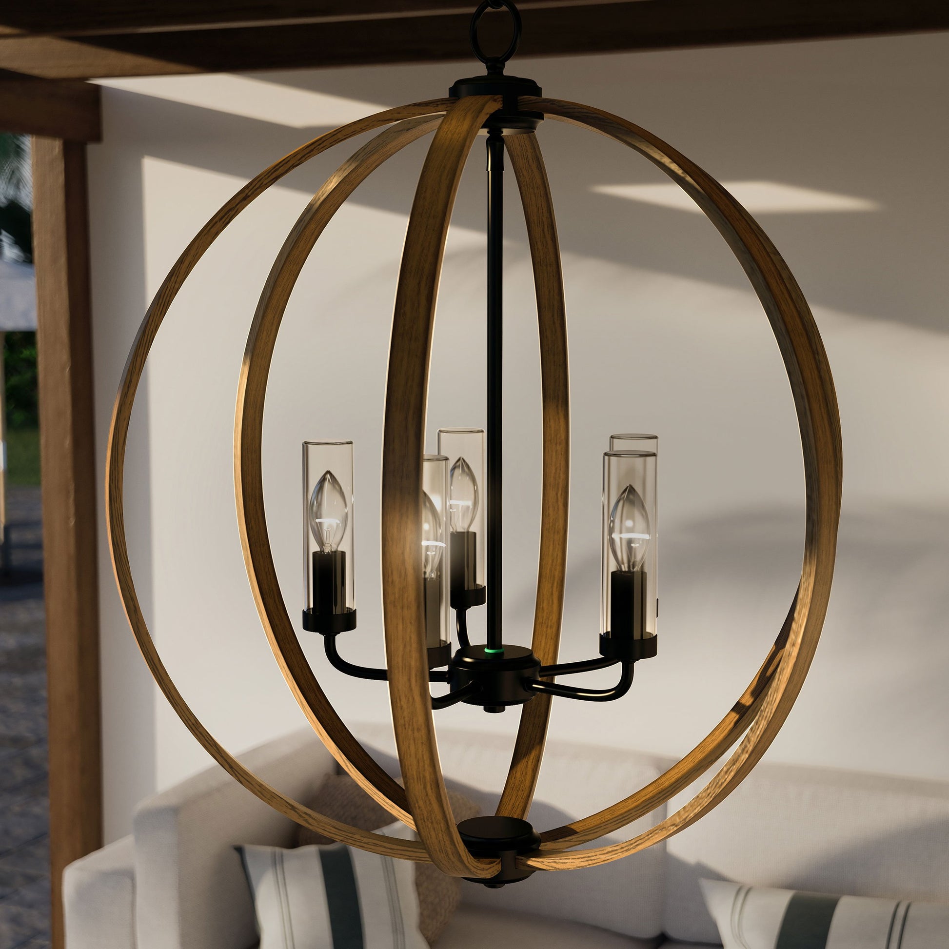 Allier Outdoor Chandelier in living room.