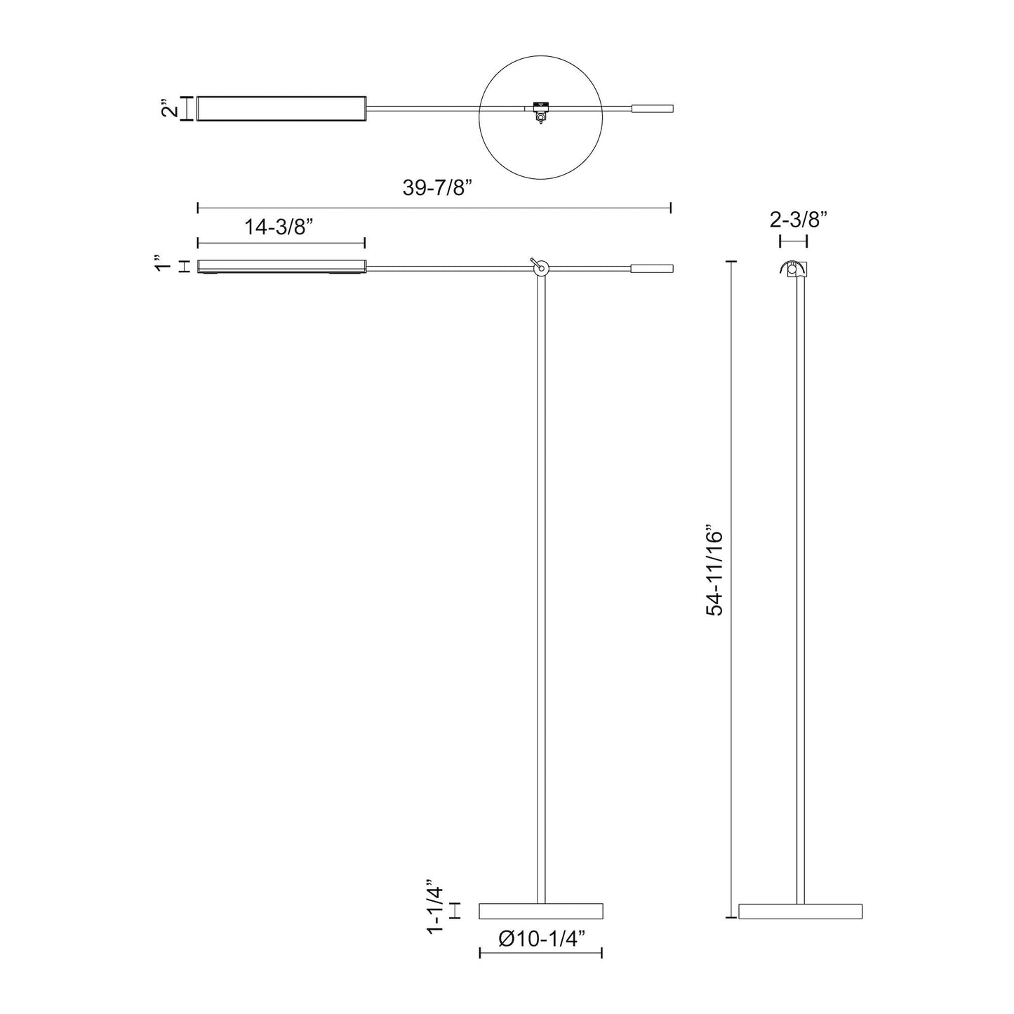 Astrid LED Floor Lamp - line drawing.