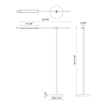 Astrid LED Floor Lamp - line drawing.