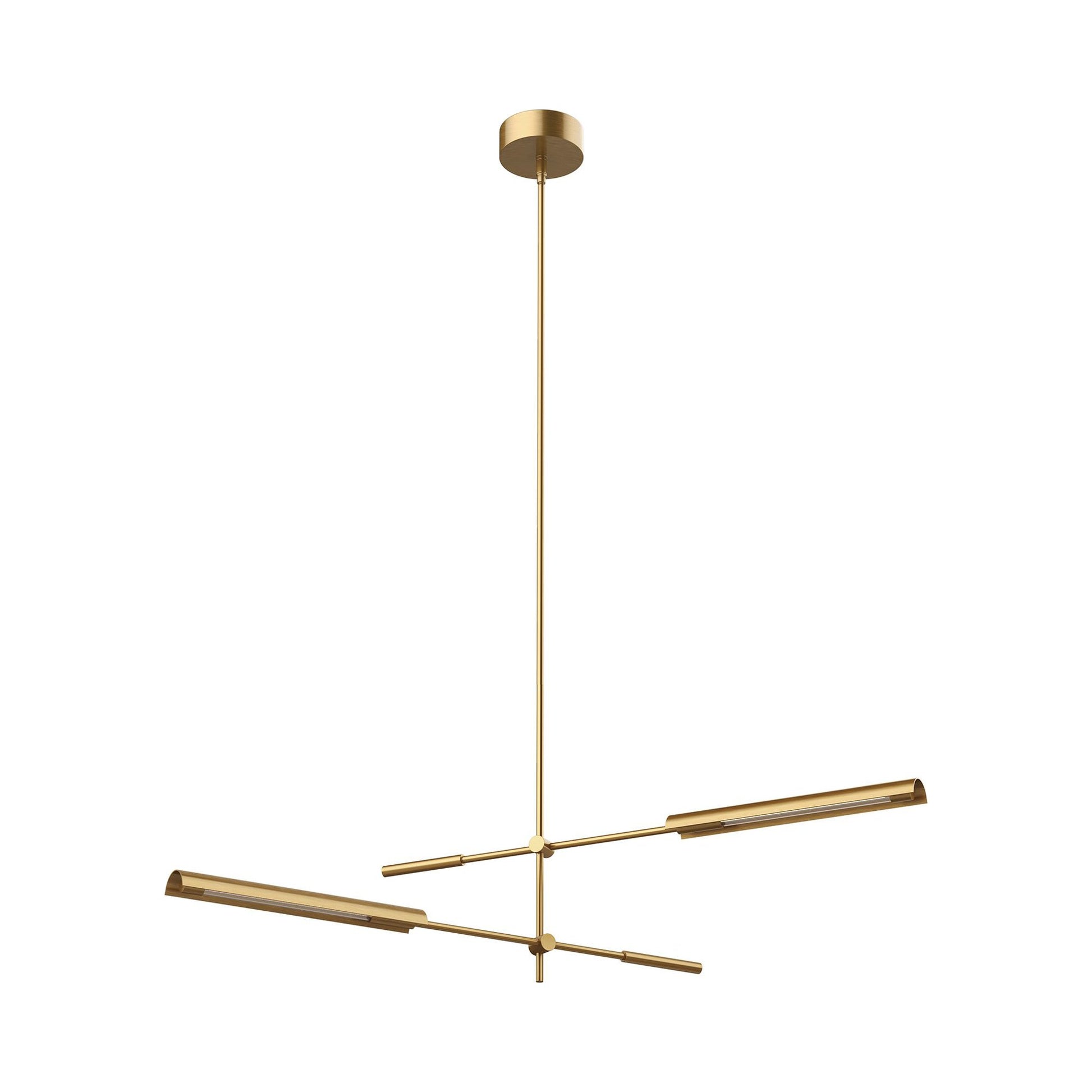 Astrid LED Multi Light Pendant Light in Vintage Brass (2-Light).