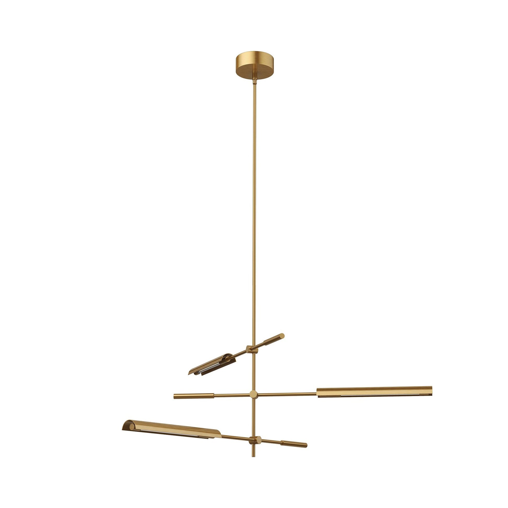 Astrid LED Multi Light Pendant Light in Vintage Brass (3-Light).