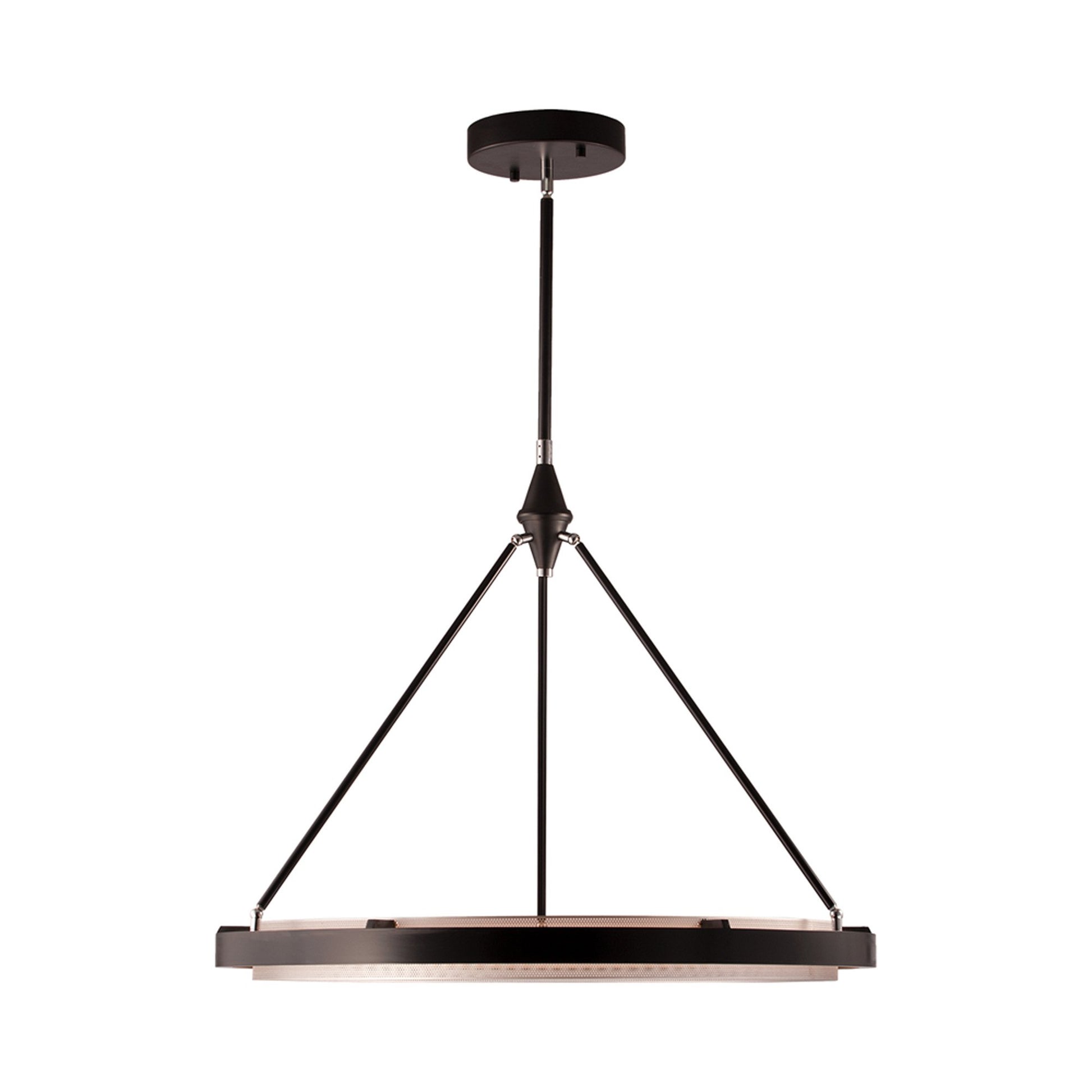 Duo LED Pendant Light in Large/Silver Shimmer.