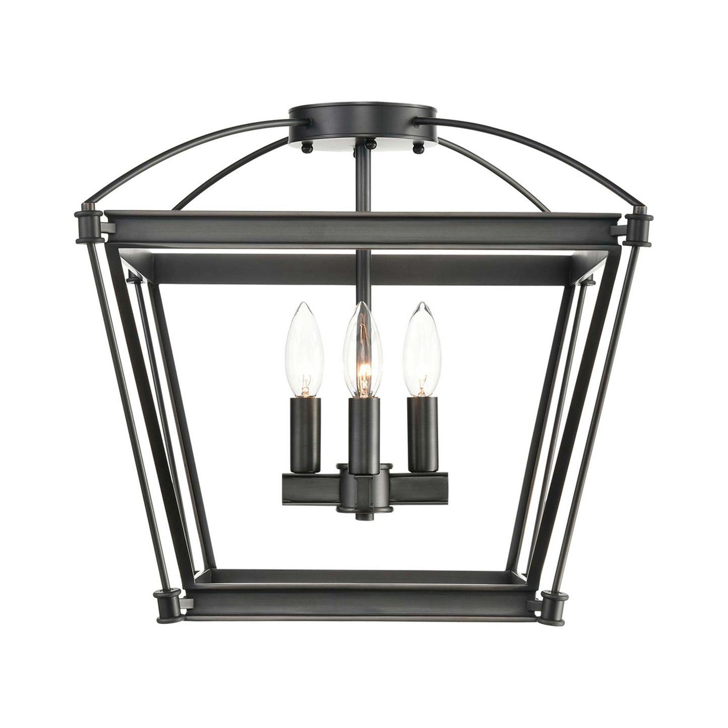 Manor Semi Flush Mount Ceiling Light in Urban Bronze.