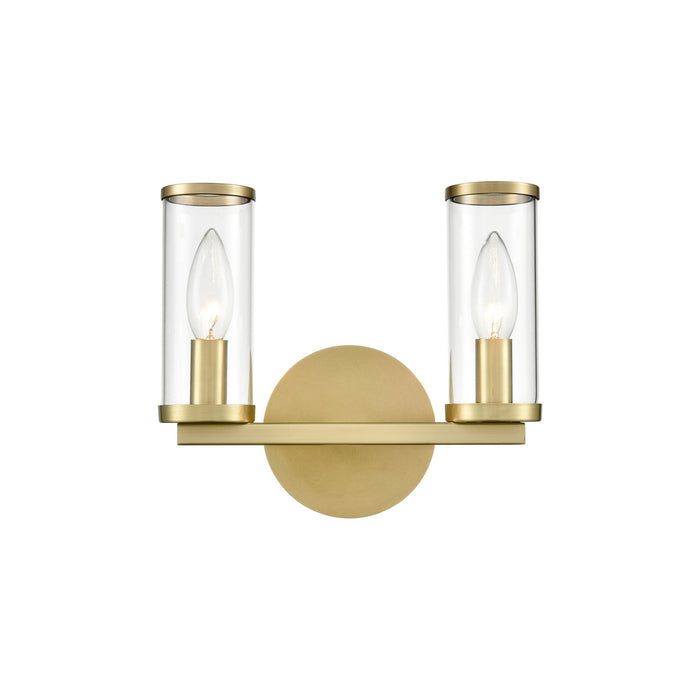 Revolve Bath Vanity Wall Light in Natural Brass (2-Light).