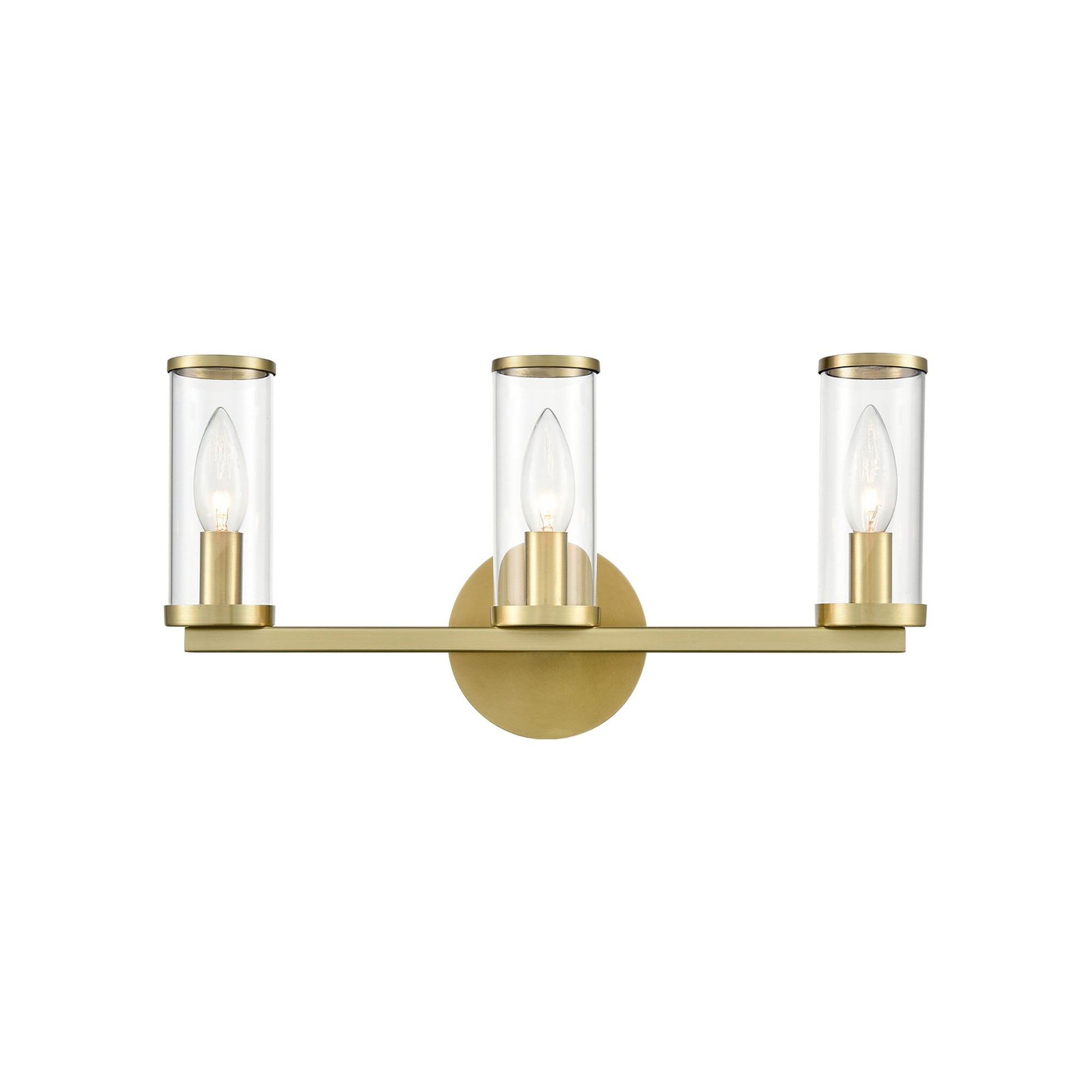 Revolve Bath Vanity Wall Light in Natural Brass (3-Light).