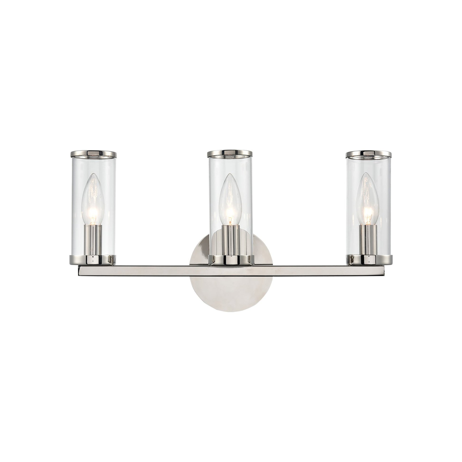 Revolve Bath Vanity Wall Light in Polished Nickel (3-Light).
