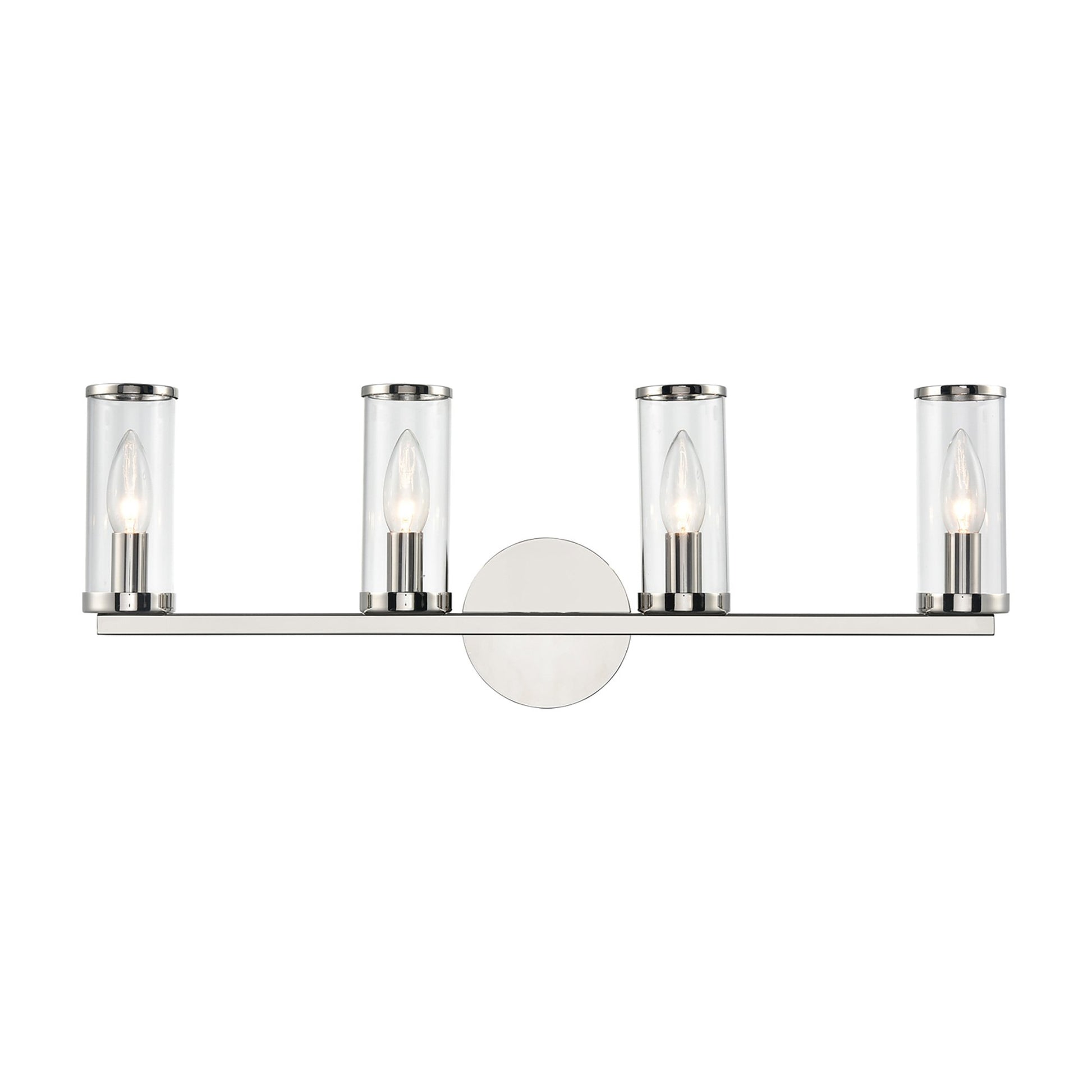 Revolve Bath Vanity Wall Light in Polished Nickel (4-Light).