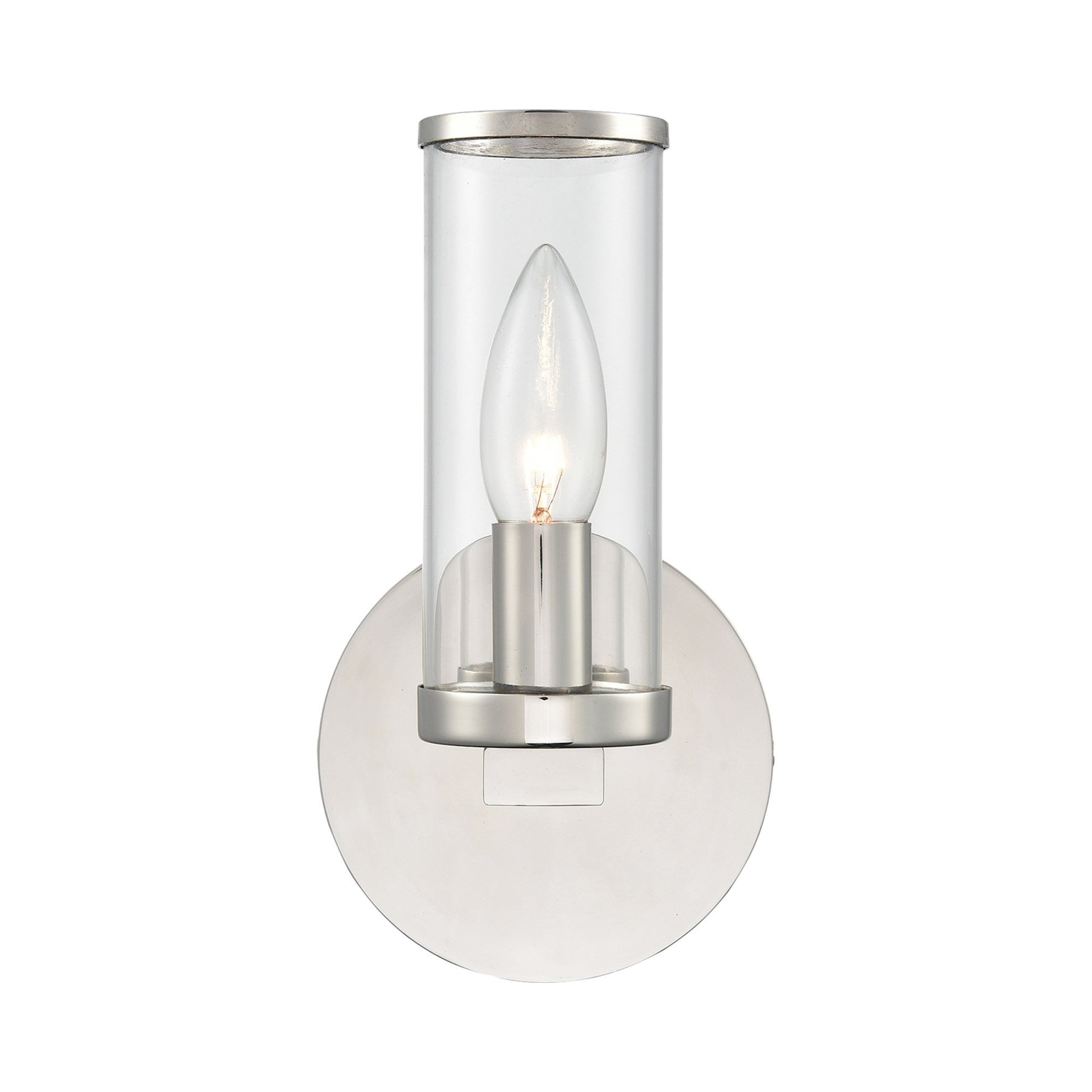 Revolve Bath Wall Light in Polished Nickel.
