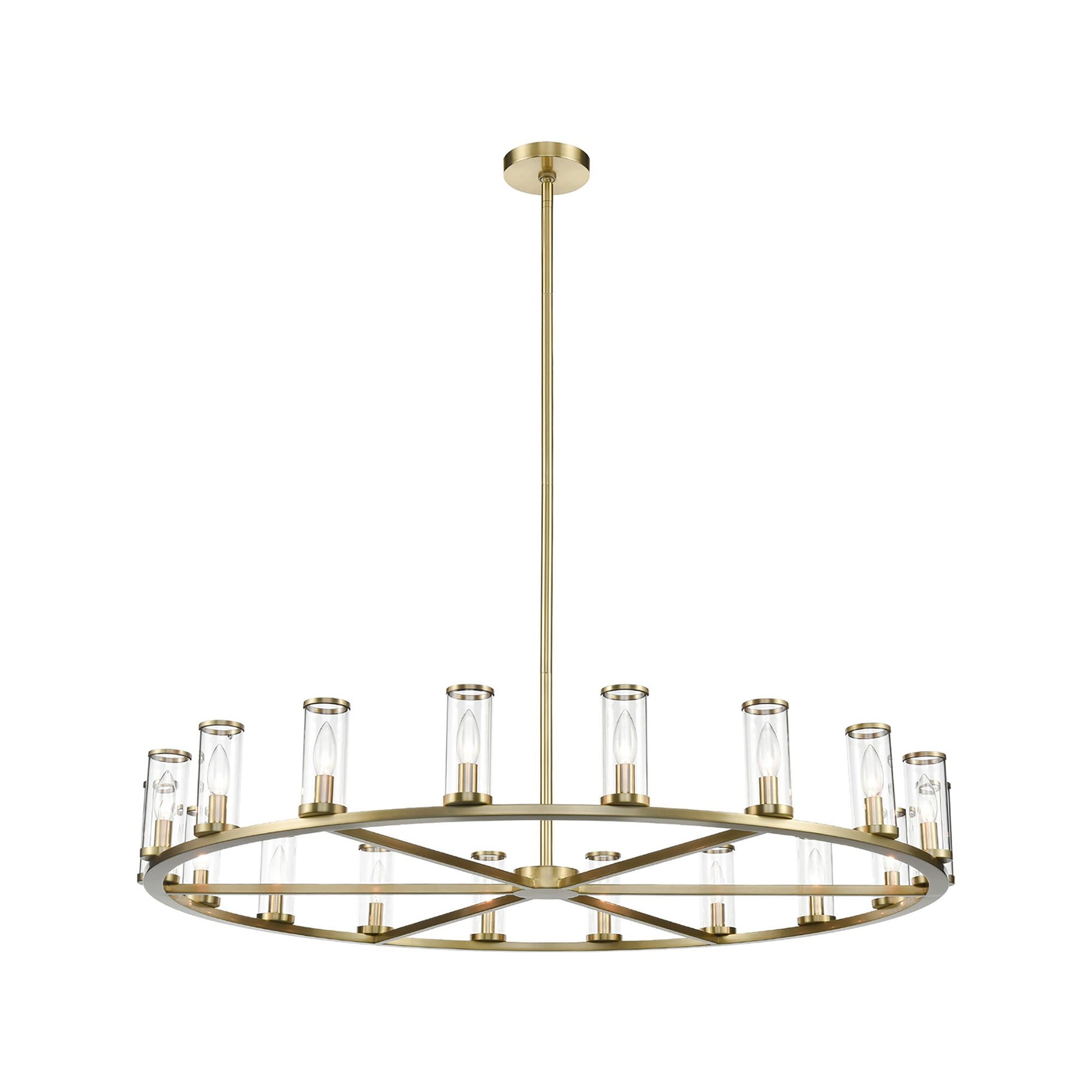 Revolve Chandelier in Natural Brass (18-Light/6.63-Inch).