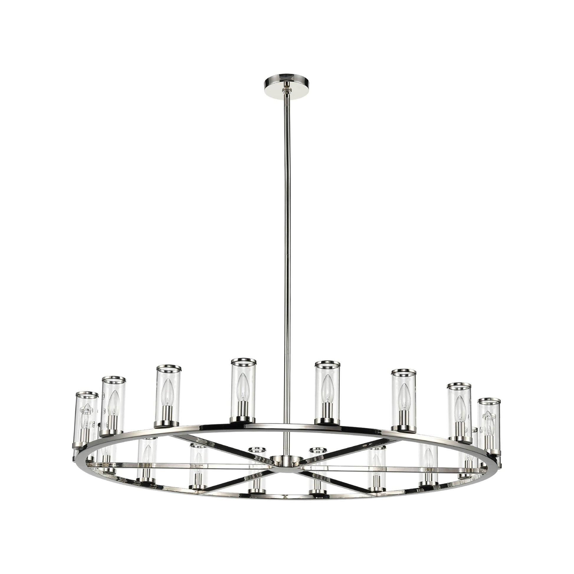 Revolve Chandelier in Polished Nickel (18-Light/6.63-Inch).