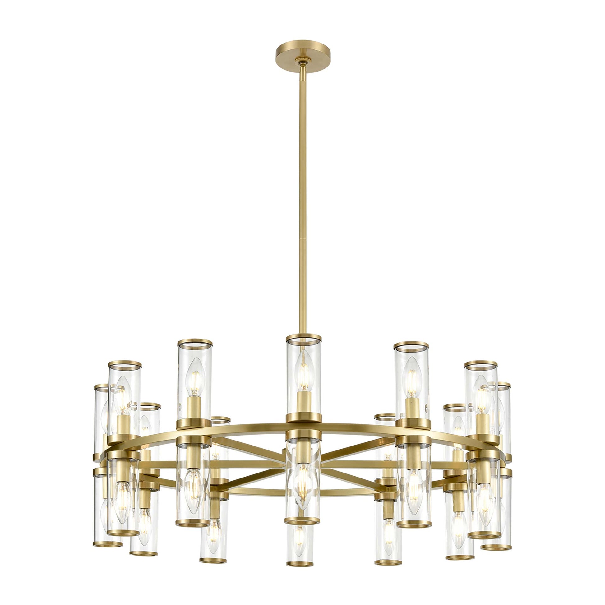Revolve Chandelier in Natural Brass (24-Light/12.63-Inch).