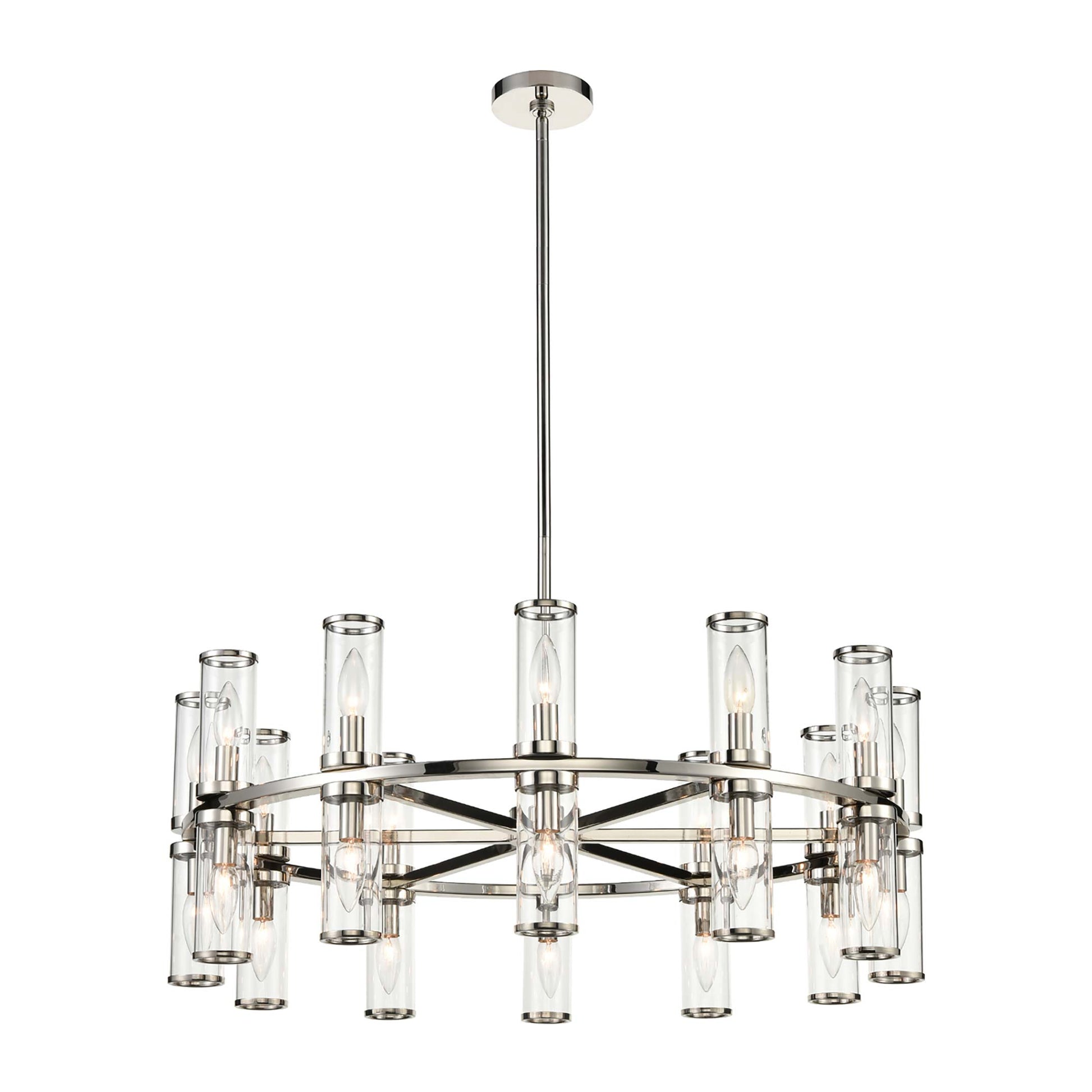 Revolve Chandelier in Polished Nickel (24-Light/12.63-Inch).