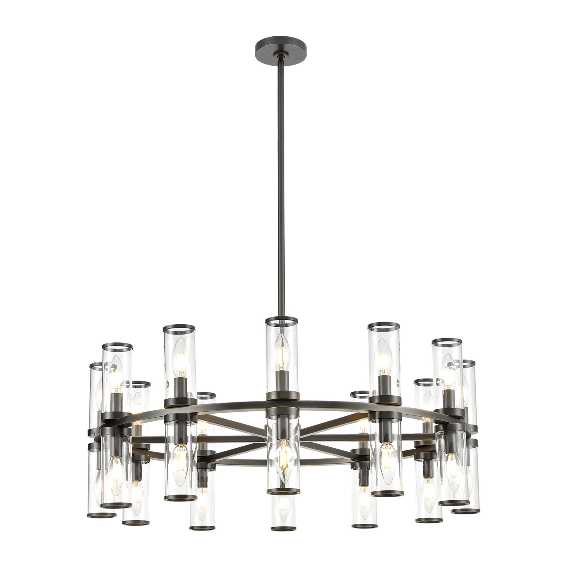 Revolve Chandelier in Urban Bronze (24-Light/12.63-Inch).