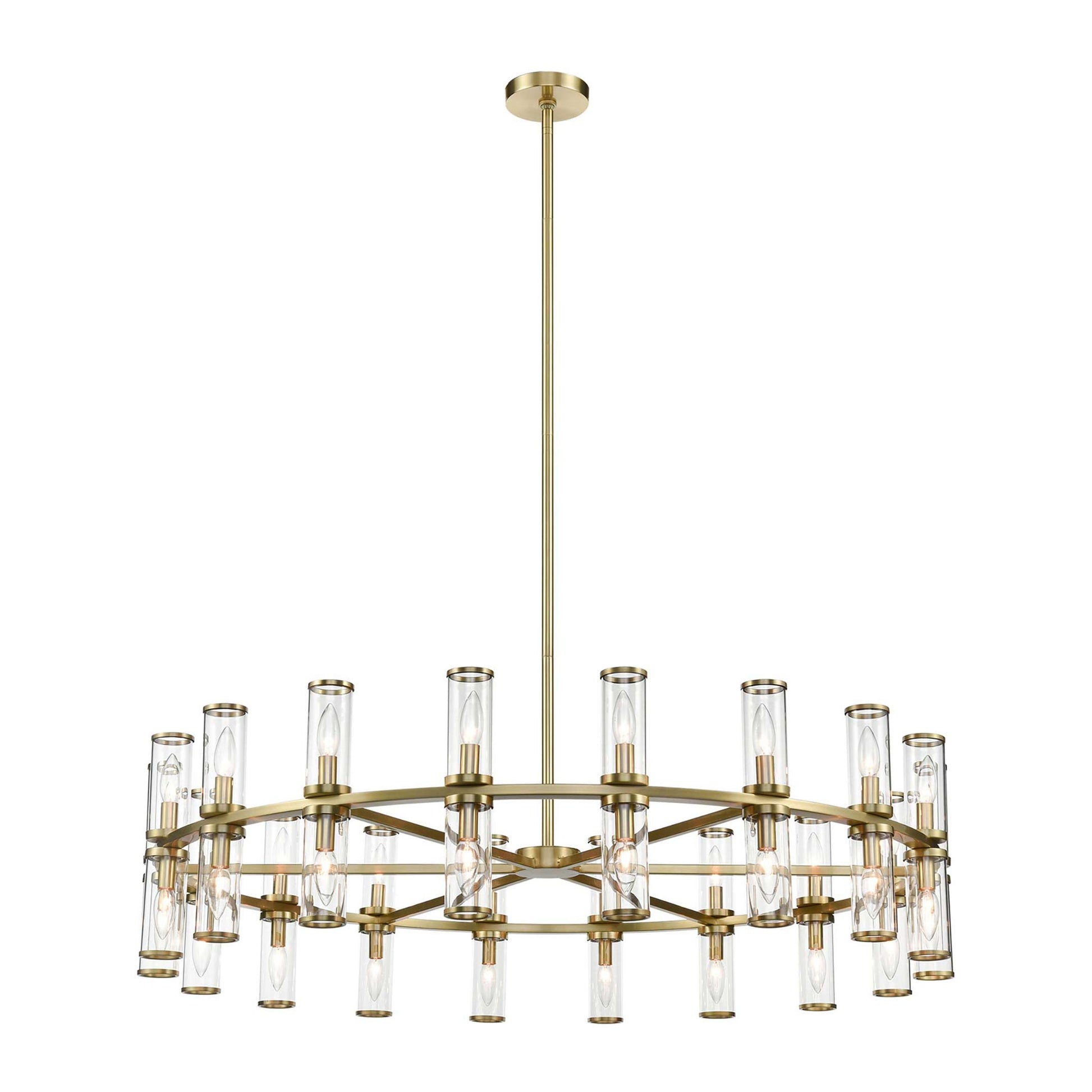Revolve Chandelier in Natural Brass (36-Light/12.63-Inch).