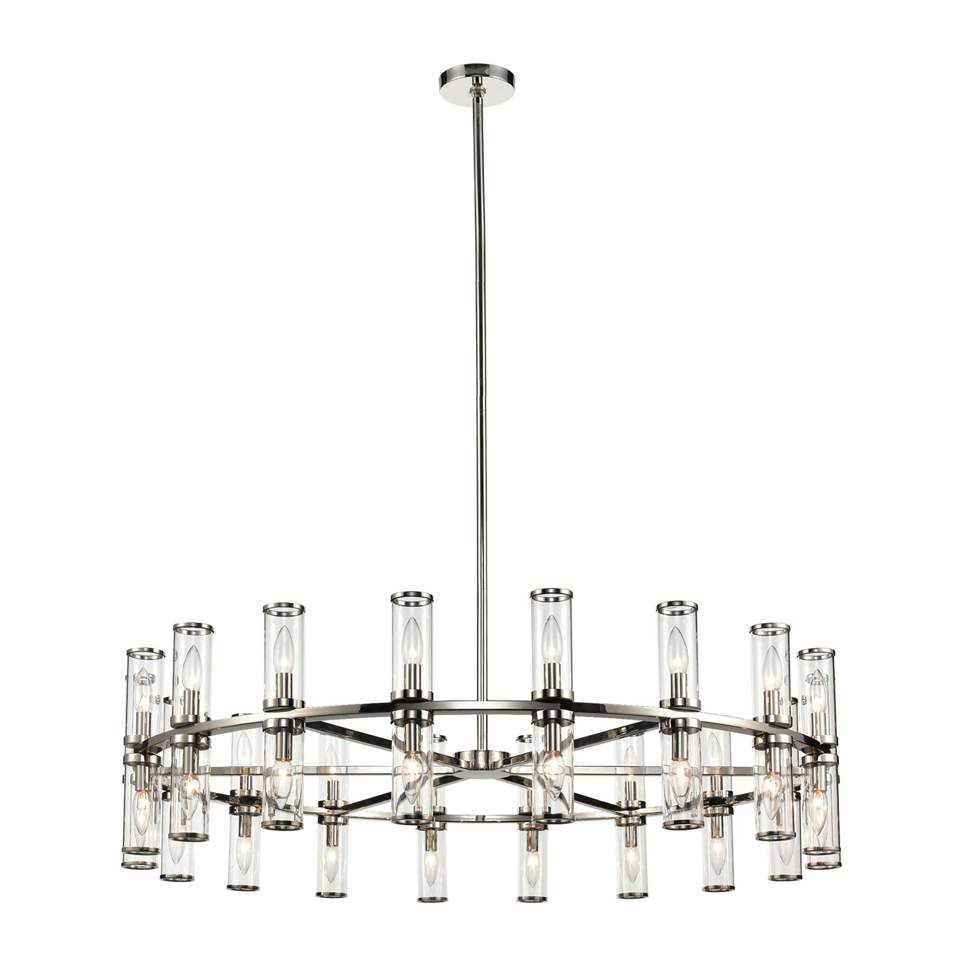 Revolve Chandelier in Polished Nickel (36-Light/12.63-Inch).