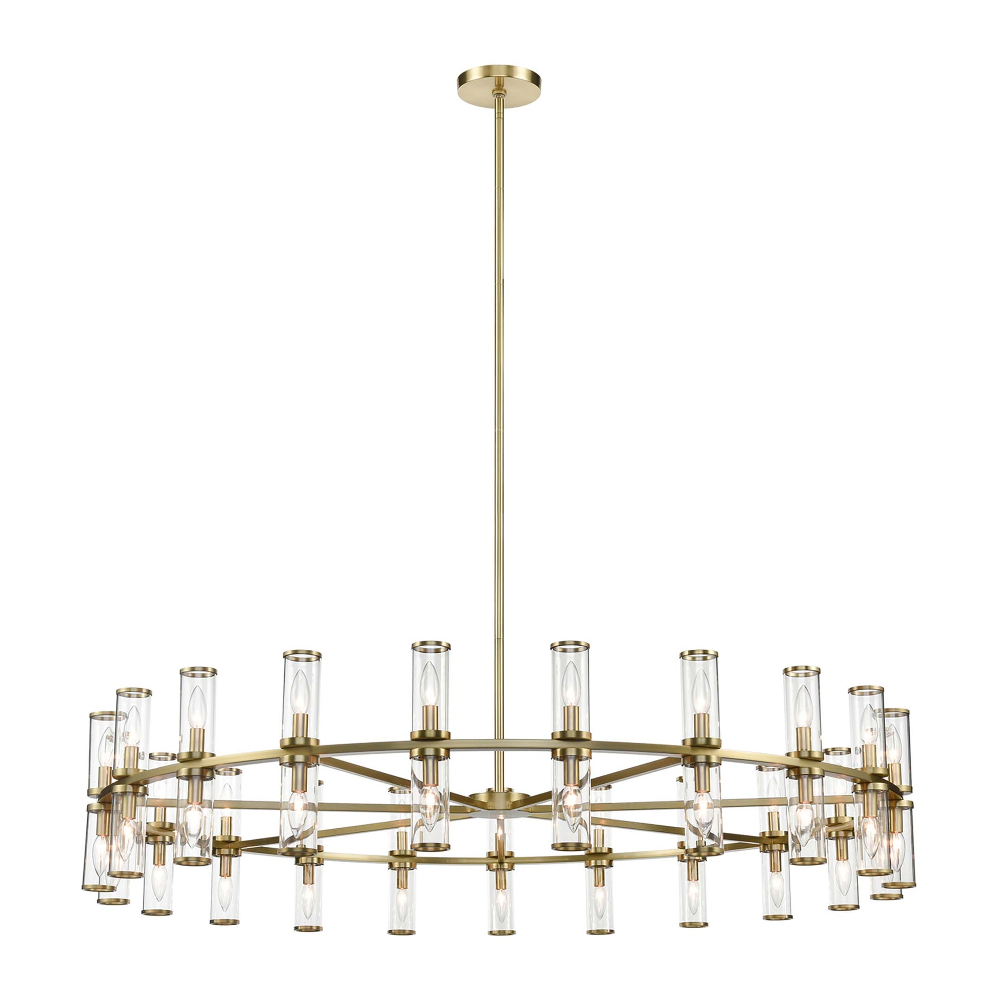Revolve Chandelier in Natural Brass (42-Light/12.63-Inch).