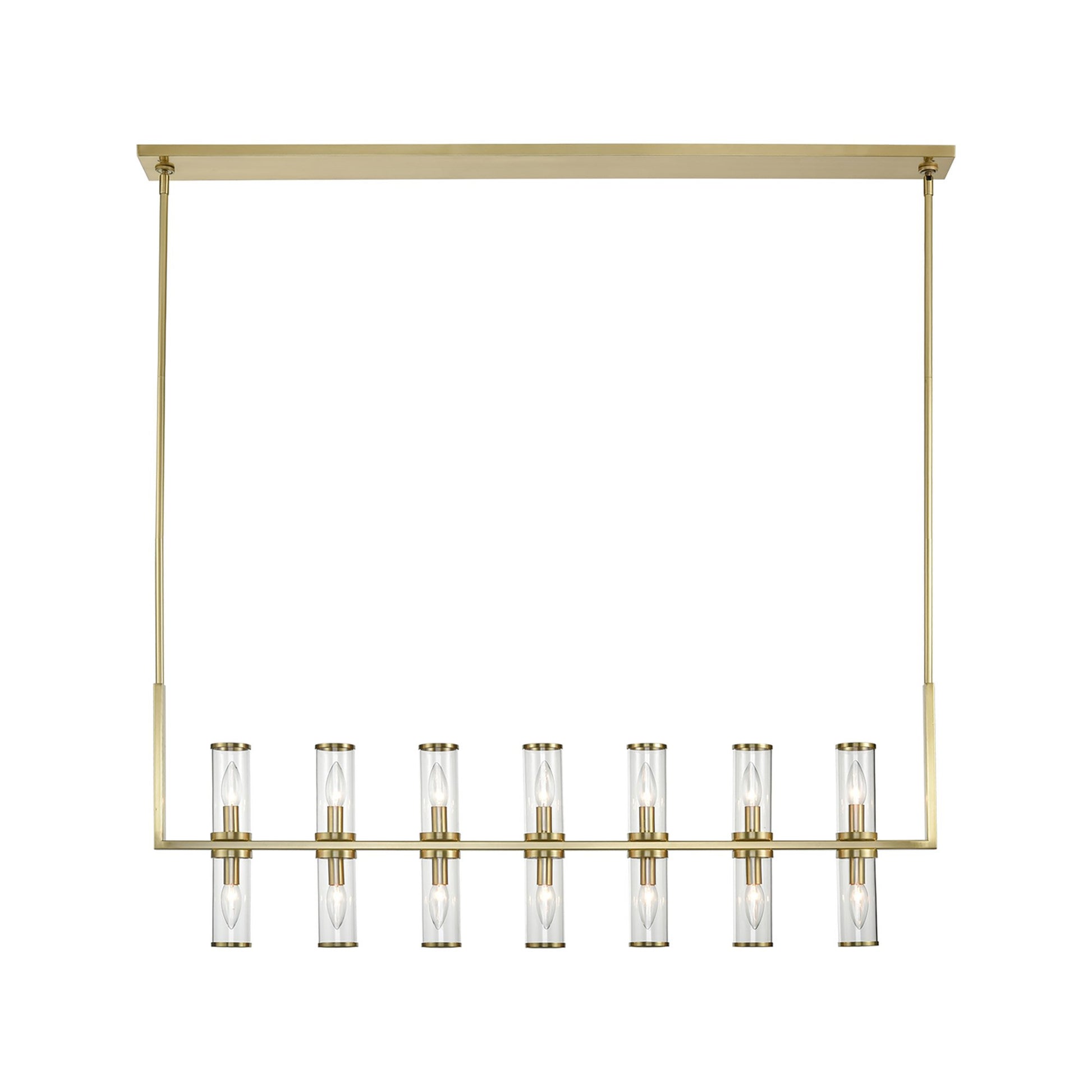 Revolve Linear Pendant Light in Natural Brass (14-Light).
