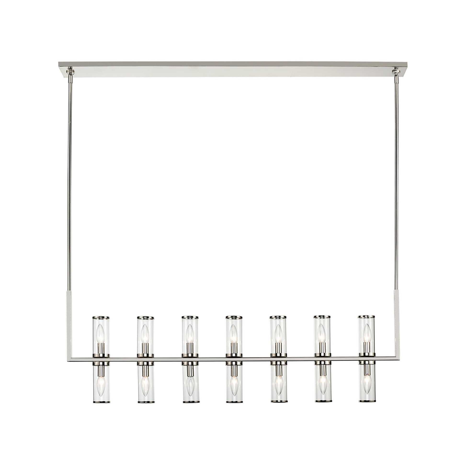 Revolve Linear Pendant Light in Polished Nickel (14-Light).