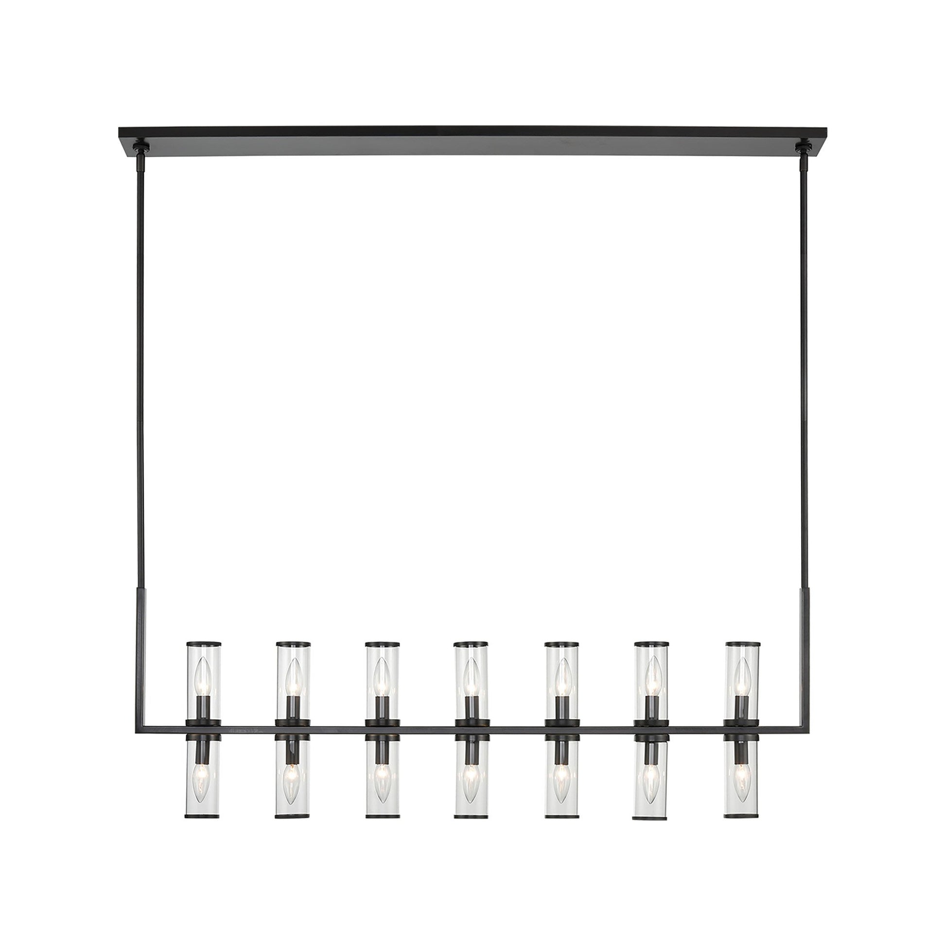 Revolve Linear Pendant Light in Urban Bronze (14-Light).