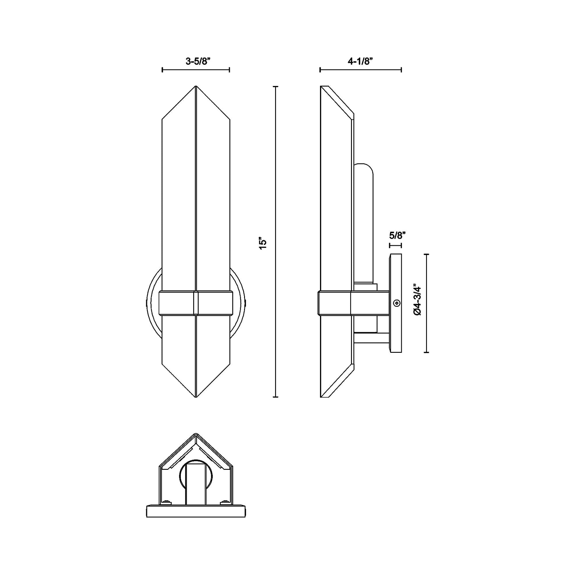 Valencia Wall Light - line drawing.