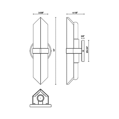 Valencia Wall Light - line drawing.
