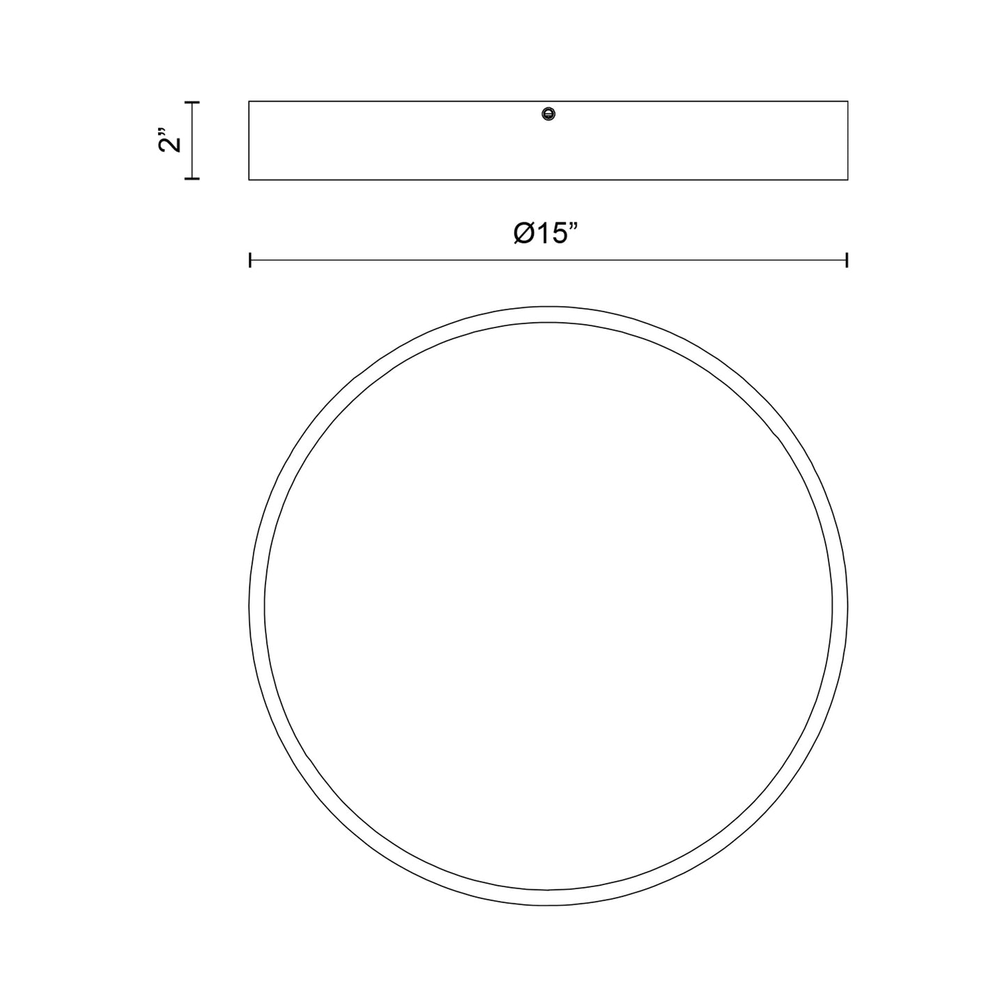 Adelaide LED Flush Mount Ceiling Light - line drawing.